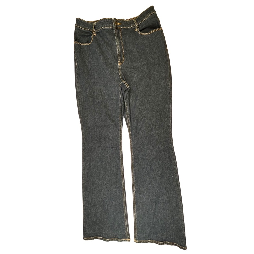 Old Navy Wow Flare High Rise Dark Wash Jeans Womens 16 Tall Stretch Denim